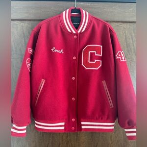 Coach Wool Varsity Jacket With Patches NWT